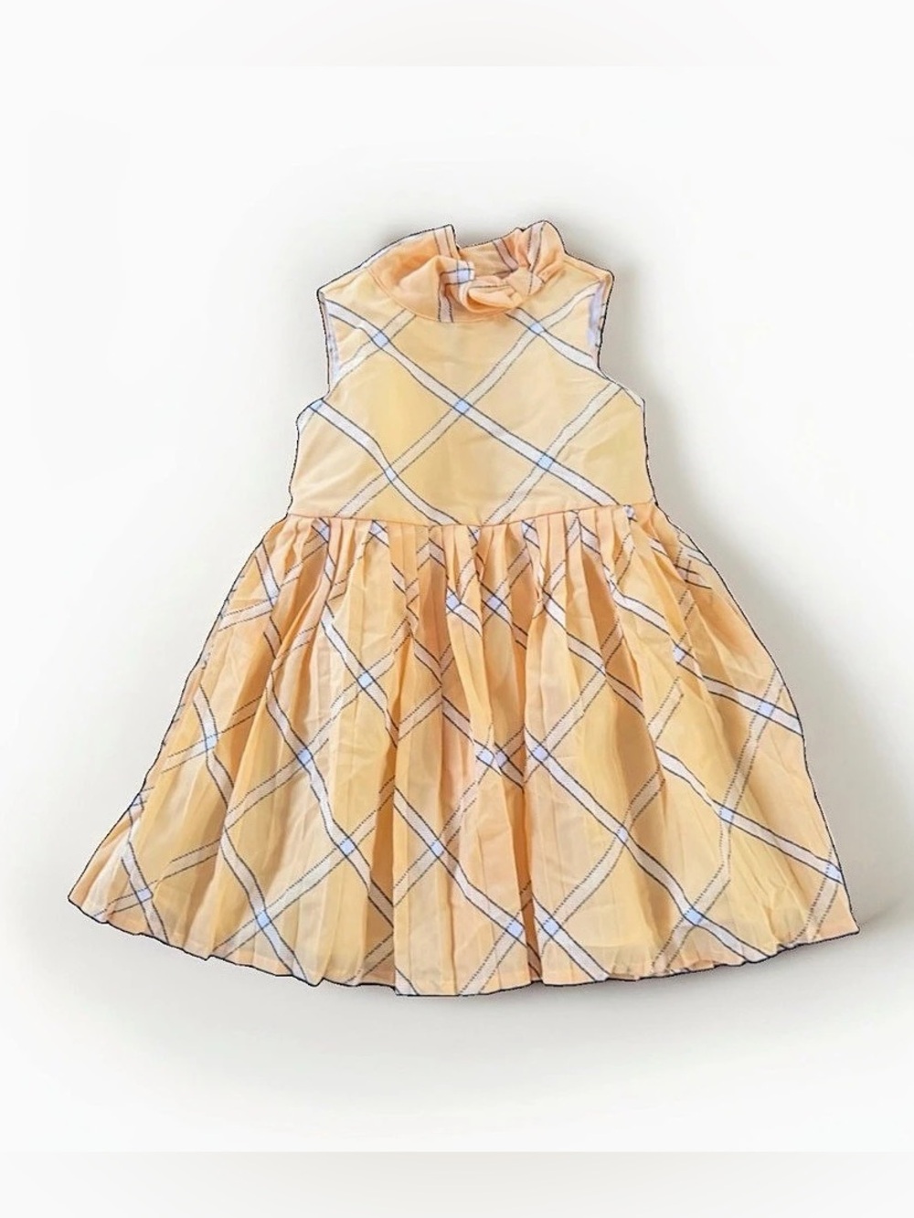 Janie and Jack Plaid Party Dress in Orange & Yellow Baby 12-18M Like New